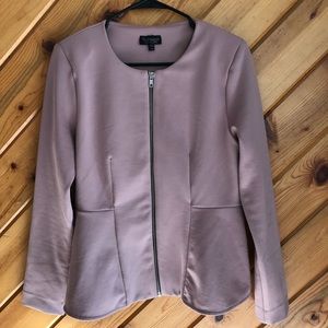 Topshop Peplum Blazer in Blush